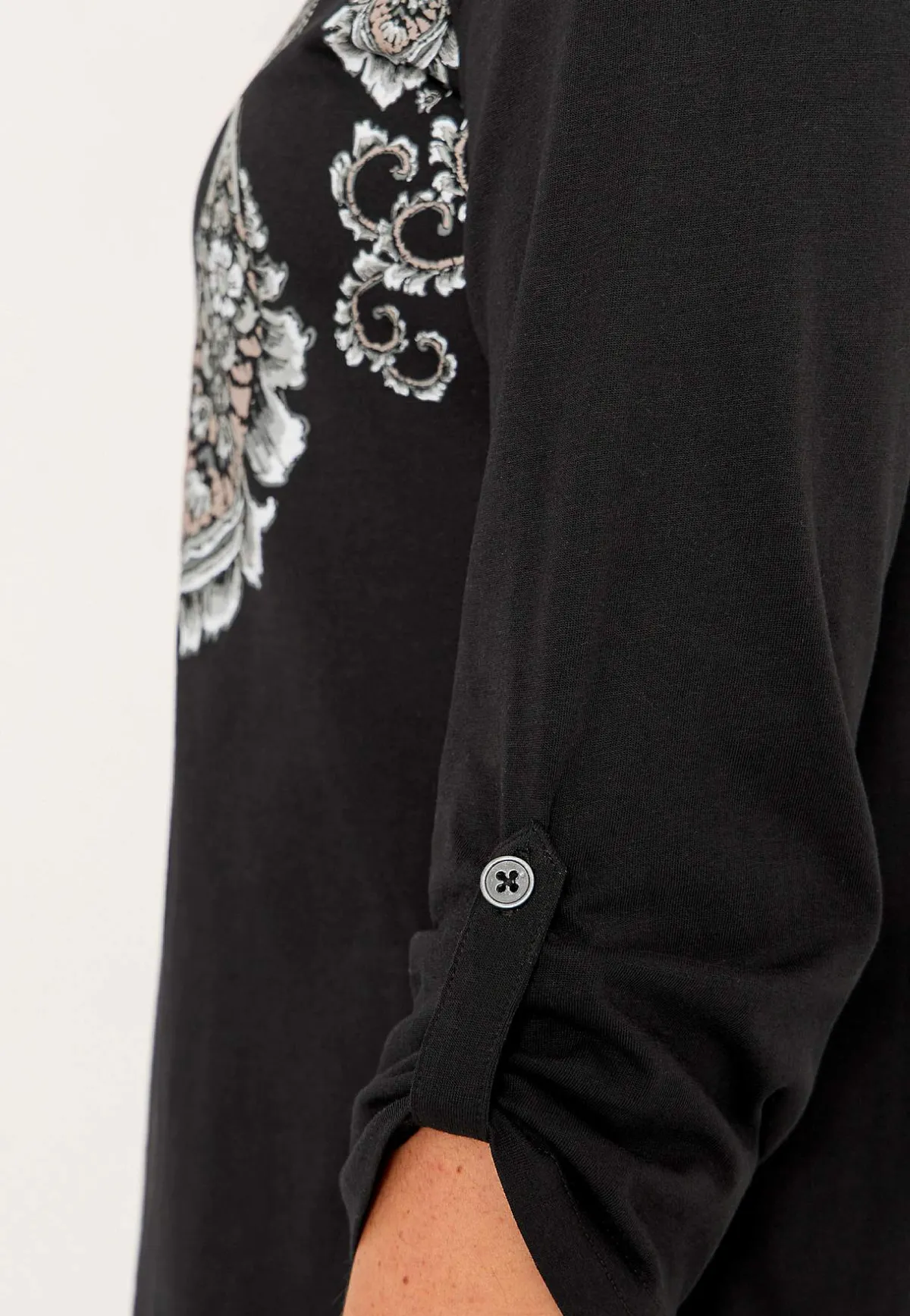 Cellbes of Sweden Trikåtopp med 3/4-långa ärmar Svart / Paisley Clearance