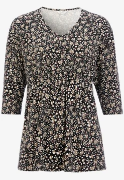 Cellbes of Sweden Trikåtopp med 3/4-ärm Svart / Mönstrad Sale