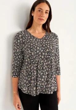 Cellbes of Sweden Trikåtopp med 3/4-ärm Svart / Mönstrad Sale