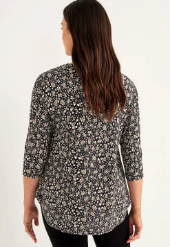 Cellbes of Sweden Trikåtopp med 3/4-ärm Svart / Mönstrad Sale