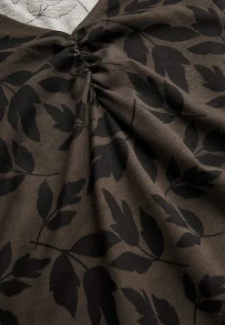 Cellbes of Sweden Trikåtopp med rynkdetaljer Brun / Svart / Mönstrad