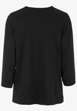Cellbes of Sweden Trikåtopp med rynkdetaljer Svart / Enfärgad Best