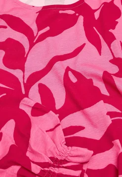 Cellbes of Sweden Trikåtopp med smockdetalj Rosa / Mönstrad New