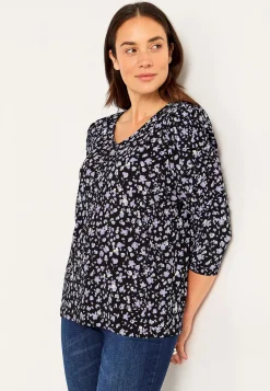 Cellbes of Sweden Trikåtopp med struktur Svart / Lila / Mönstrad Clearance