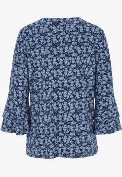 Cellbes of Sweden Trikåtopp med volangärmar Blå / Mönstrad Outlet