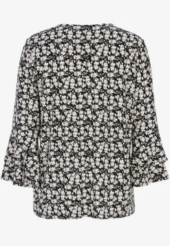 Cellbes of Sweden Trikåtopp med volangärmar Svart / Mönstrad Online