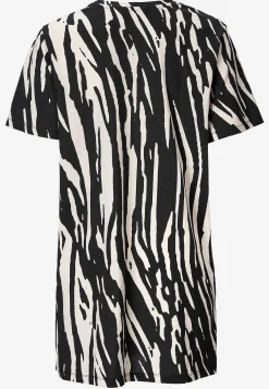 Cellbes of Sweden Trikåtunika i ekologisk bomull 2-pack Beige / Mönstrad + Svart Discount