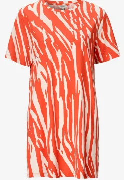 Cellbes of Sweden Trikåtunika i ekologisk bomull 2-pack Korall / Mönstrad + Mörk korall Discount