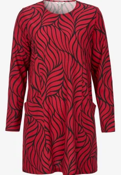 Cellbes of Sweden Trikåtunika med fickor Röd / Mönstrad