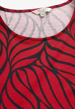 Cellbes of Sweden Trikåtunika med fickor Röd / Mönstrad