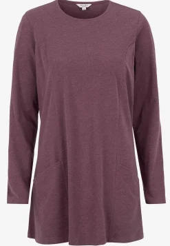 Cellbes of Sweden Trikåtunika med fickor Plommon / Melerad Outlet