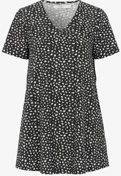 Cellbes of Sweden Trikåtunika med fickor Svart / Mönstrad