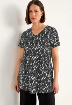 Cellbes of Sweden Trikåtunika med fickor Svart / Mönstrad