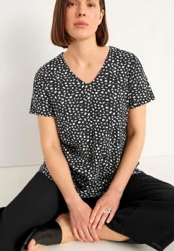 Cellbes of Sweden Trikåtunika med fickor Svart / Mönstrad