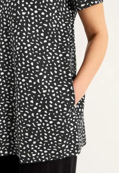 Cellbes of Sweden Trikåtunika med fickor Svart / Mönstrad