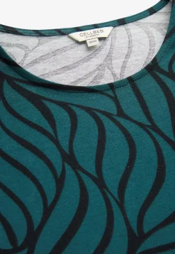 Cellbes of Sweden Trikåtunika med fickor Mörk petrol / Mönstrad Clearance