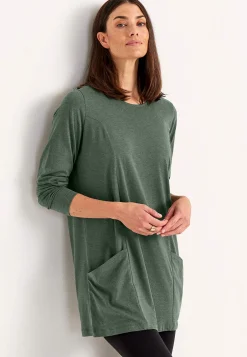 Cellbes of Sweden Trikåtunika med fickor Mörkgrön / Melerad Online