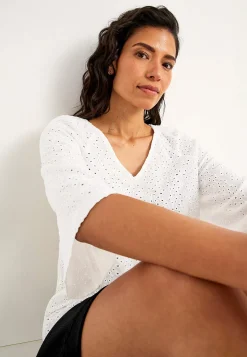 Cellbes of Sweden Trikåtunika med hålbroderi Online