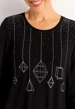 Cellbes of Sweden Trikåtunika med julmotiv Svart Outlet