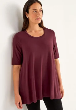 Cellbes of Sweden Trikåtunika med korta ärmar Vinröd Sale
