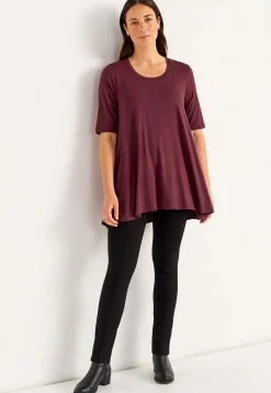 Cellbes of Sweden Trikåtunika med korta ärmar Vinröd Sale