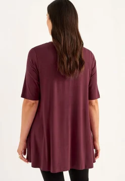 Cellbes of Sweden Trikåtunika med korta ärmar Vinröd Sale