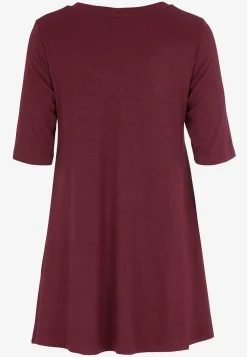 Cellbes of Sweden Trikåtunika med korta ärmar Vinröd Sale