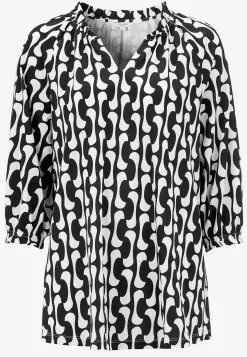 Cellbes of Sweden Trikåtunika med 3/4-långa ärmar Svart / Vit / Mönstrad Best