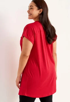 Cellbes of Sweden Trikåtunika med metallknappar Röd Best