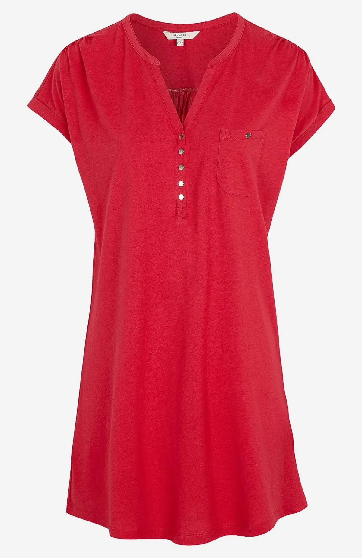 Cellbes of Sweden Trikåtunika med metallknappar Röd Best