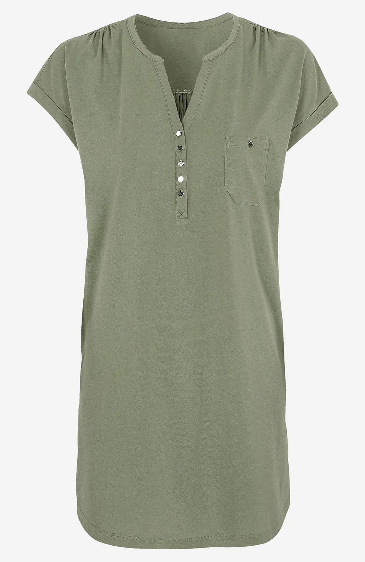 Cellbes of Sweden Trikåtunika med metallknappar Ljus khakigrön Online