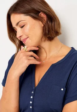 Cellbes of Sweden Trikåtunika med metallknappar Marin Hot