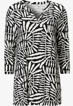 Cellbes of Sweden Trikåtunika med 3/4-ärm Svart / Vit / Mönstrad Hot