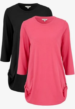 Cellbes of Sweden Trikåtunika med 3/4-ärm Alexia 2-pack Mörkrosa + Svart Discount