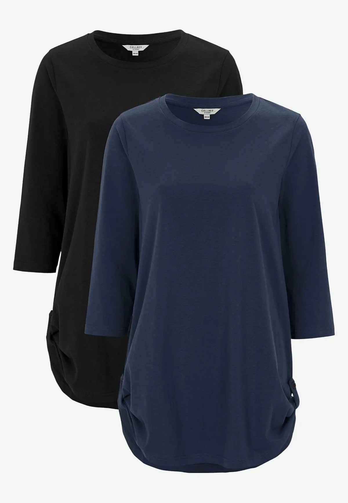 Cellbes of Sweden Trikåtunika med 3/4-ärm Alexia 2-pack Marin + Svart Sale