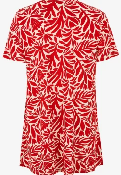 Cellbes of Sweden Trikåtunika med smickrande veck Röd / Mönstrad Sale