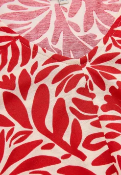 Cellbes of Sweden Trikåtunika med smickrande veck Röd / Mönstrad Sale