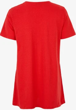 Cellbes of Sweden Trikåtunika med smickrande veck Röd Hot