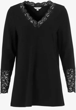 Cellbes of Sweden Trikåtunika med spetsdetaljer Svart Best