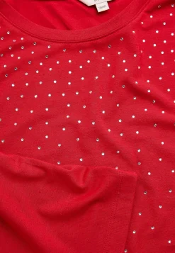 Cellbes of Sweden Trikåtunika med strassdetaljer Röd New