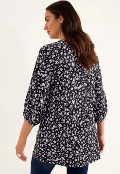 Cellbes of Sweden Trikåtunika med struktur Svart / Lila / Mönstrad