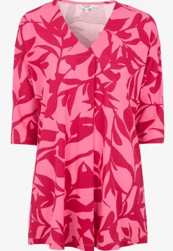 Cellbes of Sweden Trikåtunika med veckdetalj Rosa / Mönstrad Hot