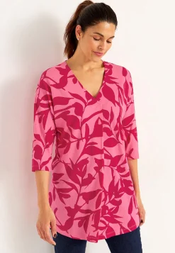 Cellbes of Sweden Trikåtunika med veckdetalj Rosa / Mönstrad Hot