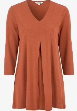 Cellbes of Sweden Trikåtunika med veckdetalj Rost / Enfärgad