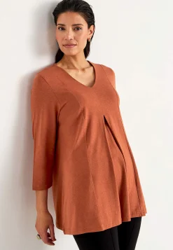 Cellbes of Sweden Trikåtunika med veckdetalj Rost / Enfärgad