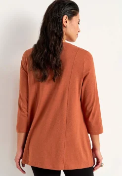 Cellbes of Sweden Trikåtunika med veckdetalj Rost / Enfärgad