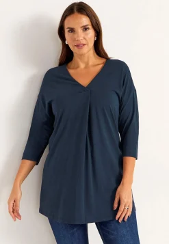 Cellbes of Sweden Trikåtunika med veckdetalj Marin New