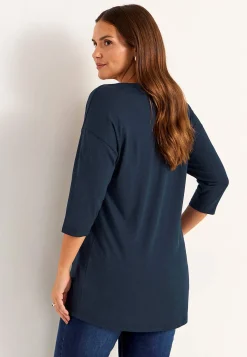 Cellbes of Sweden Trikåtunika med veckdetalj Marin New
