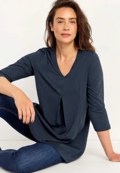 Cellbes of Sweden Trikåtunika med veckdetalj Marin / Enfärgad