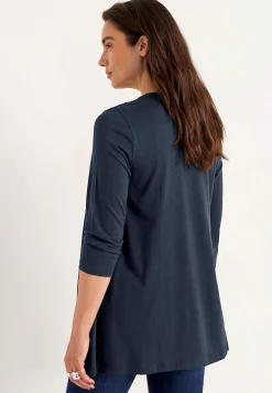 Cellbes of Sweden Trikåtunika med veckdetalj Marin / Enfärgad